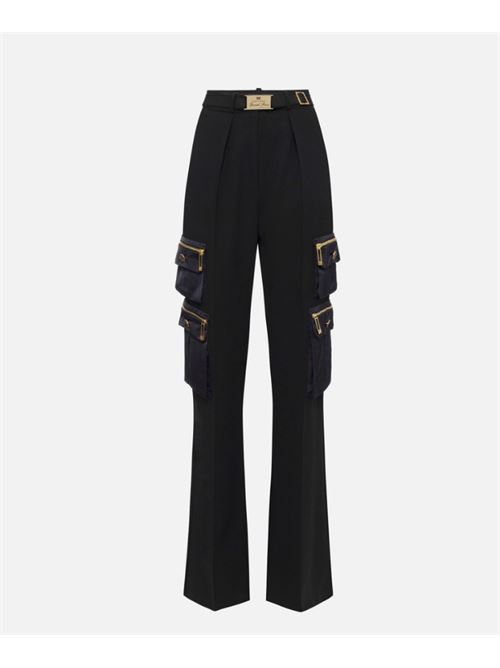 TROUSERS WITH POCKETS AND BELT ELISABETTA FRANCHI | PA04546E2110 Nero